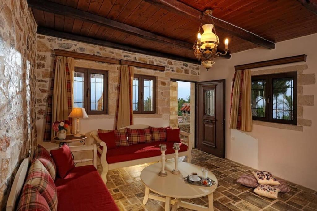 Stone House With Sea View Villa Achlia Bagian luar foto